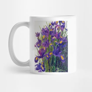 Purple irises watercolour painting Mug